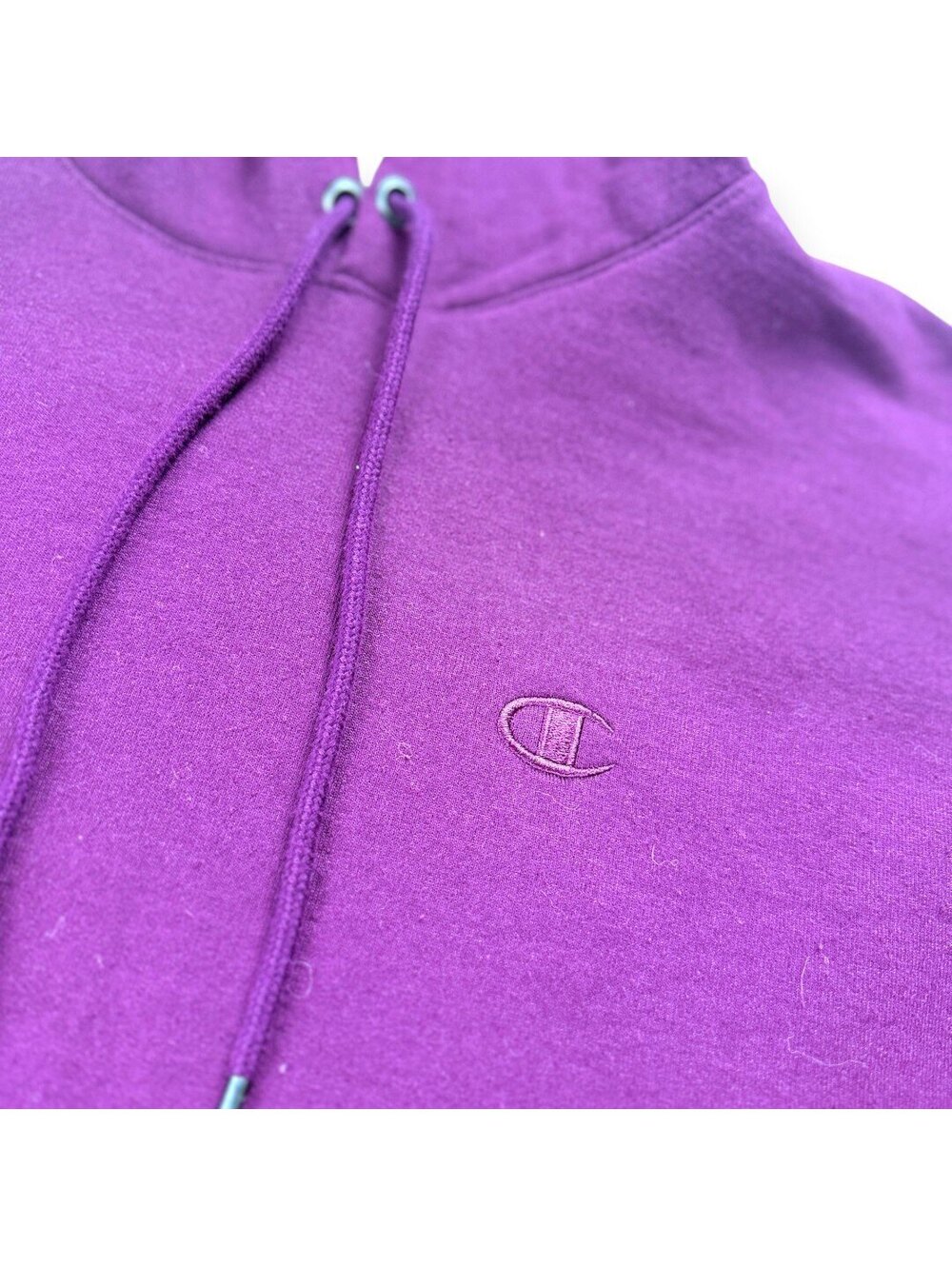 ๐ Hoodie Mens Medium Purple Maroon Pullover Sweatshirt Cozy Classic Champion - Picture 5 of 8